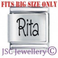Rita Etched Name Charm - Fits BIG size 13mm