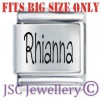Rhianna Etched Name Charm - Fits BIG size 13mm