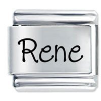 Rene Etched name Italian Charm