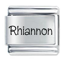 Rhiannon Etched name Italian Charm