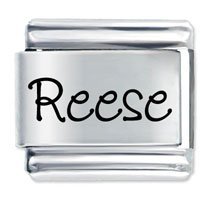 Reese Etched Name Italian Charm