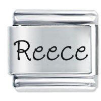 Reece Etched name Italian Charm