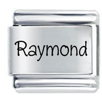 Raymond Etched name Italian Charm