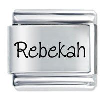 Rebekah Etched name Italian Charm