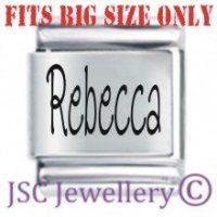 Rebecca Etched Name Charm - Fits BIG size 13mm