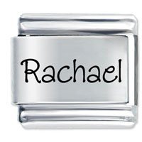 Rachael Etched name Italian Charm