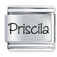 Priscila Etched name Italian Charm