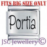 Portia Etched Name Charm - Fits BIG size 13mm