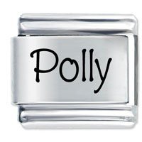 Polly Etched name Italian Charm