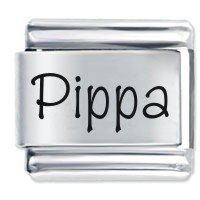 Pippa Etched name Italian Charm