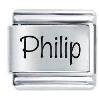 Philip Etched name Italian Charm