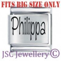 Philippa Etched Name Charm - Fits BIG size 13mm