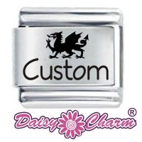 Personalised Welsh Dragon Italian Charm by Daisy Charm®