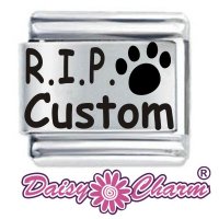 Personalised RIP Paw Print Italian Charm by Daisy Charm®
