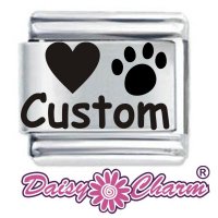 Personalised Heart and Paw Print Italian Charm by Daisy Charm®