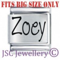 Zoey Etched Name Charm - Fits BIG size 13mm