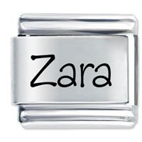 Zara Etched Name Italian Charm