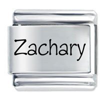Zachary Etched Name Italian Charm