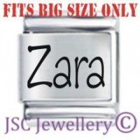 Zara Etched Name Charm - Fits BIG size 13mm