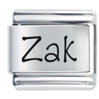 Zak Etched Name Italian Charm