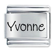 Yvonne Etched name Italian Charm
