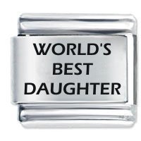 World's Best Daughter ETCHED Italian Charm