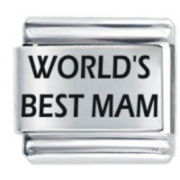 World's Best Mam ETCHED Italian Charm