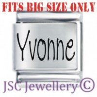 Yvonne Etched Name Charm - Fits BIG size 13mm