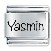 Yasmin Etched Name Italian Charm