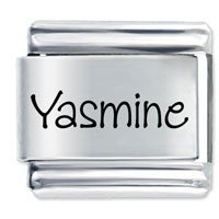 Yasmine Etched Name Italian Charm
