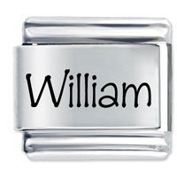 William Etched Name Italian Charm