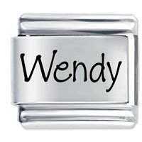 Wendy Etched name Italian Charm