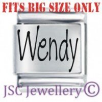 Wendy Etched Name Charm - Fits BIG size 13mm