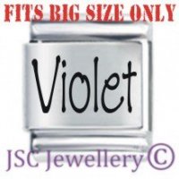 Violet Etched Name Charm - Fits BIG size 13mm