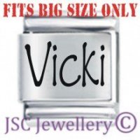 Vicki Etched Name Charm - Fits BIG size 13mm