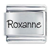 Roxanne Etched Name Italian Charm