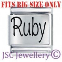 Ruby Etched Name Charm - Fits BIG size 13mm