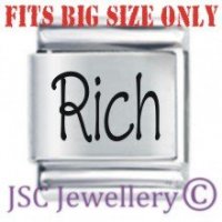 Rich Etched Name Charm - Fits BIG size 13mm
