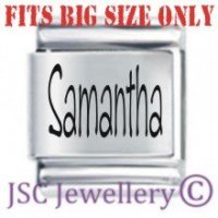 Samantha Etched Name Charm - Fits BIG size 13mm