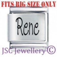 Rene Etched Name Charm - Fits BIG size 13mm
