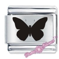 Round Butterfly ETCHED Italian Charm