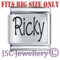 Ricky Etched Name Charm - Fits BIG size 13mm
