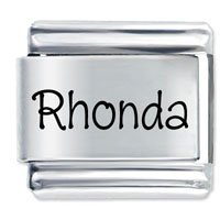 Rhonda Etched name Italian Charm