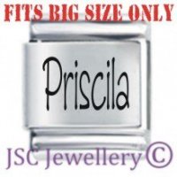 Priscila Etched Name Charm - Fits BIG size 13mm