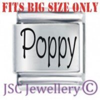 Poppy Etched Name Charm - Fits BIG size 13mm