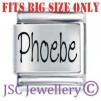Phoebe Etched Name Charm - Fits BIG size 13mm