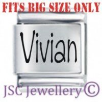 Vivian Etched Name Charm - Fits BIG size 13mm