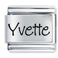 Yvette Etched Name Italian Charm