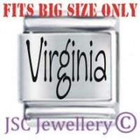 Virginia Etched Name Charm - Fits BIG size 13mm