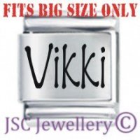 Vikki Etched Name Charm - Fits BIG size 13mm